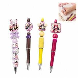 4 set Kpop Demon Hunters Huntrix Beadable Refillable Pens Craft Bundle Lot gift